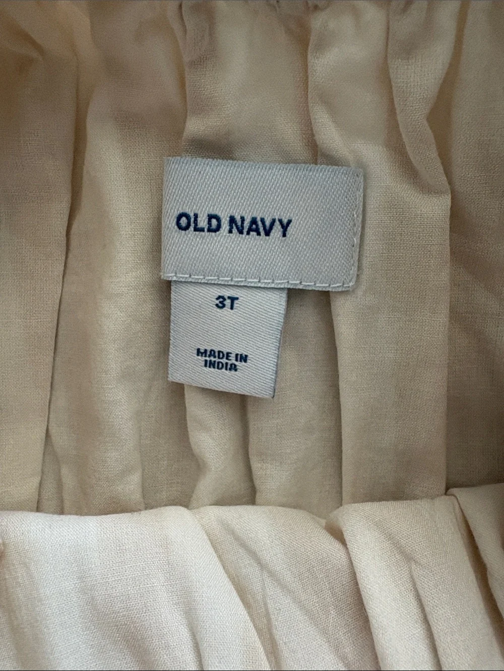 Old Navy Toddler Girl Tan & White Striped Ruffle Collar Dress